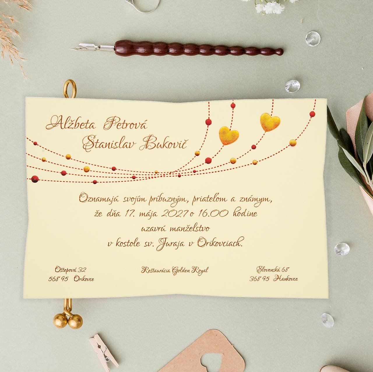 Svadobné oznámenia A5005