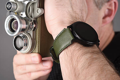 Náramky - Kožený remienok Apple Watch 42- 49 Ultra | Infinity, Army zelený - 17428014_