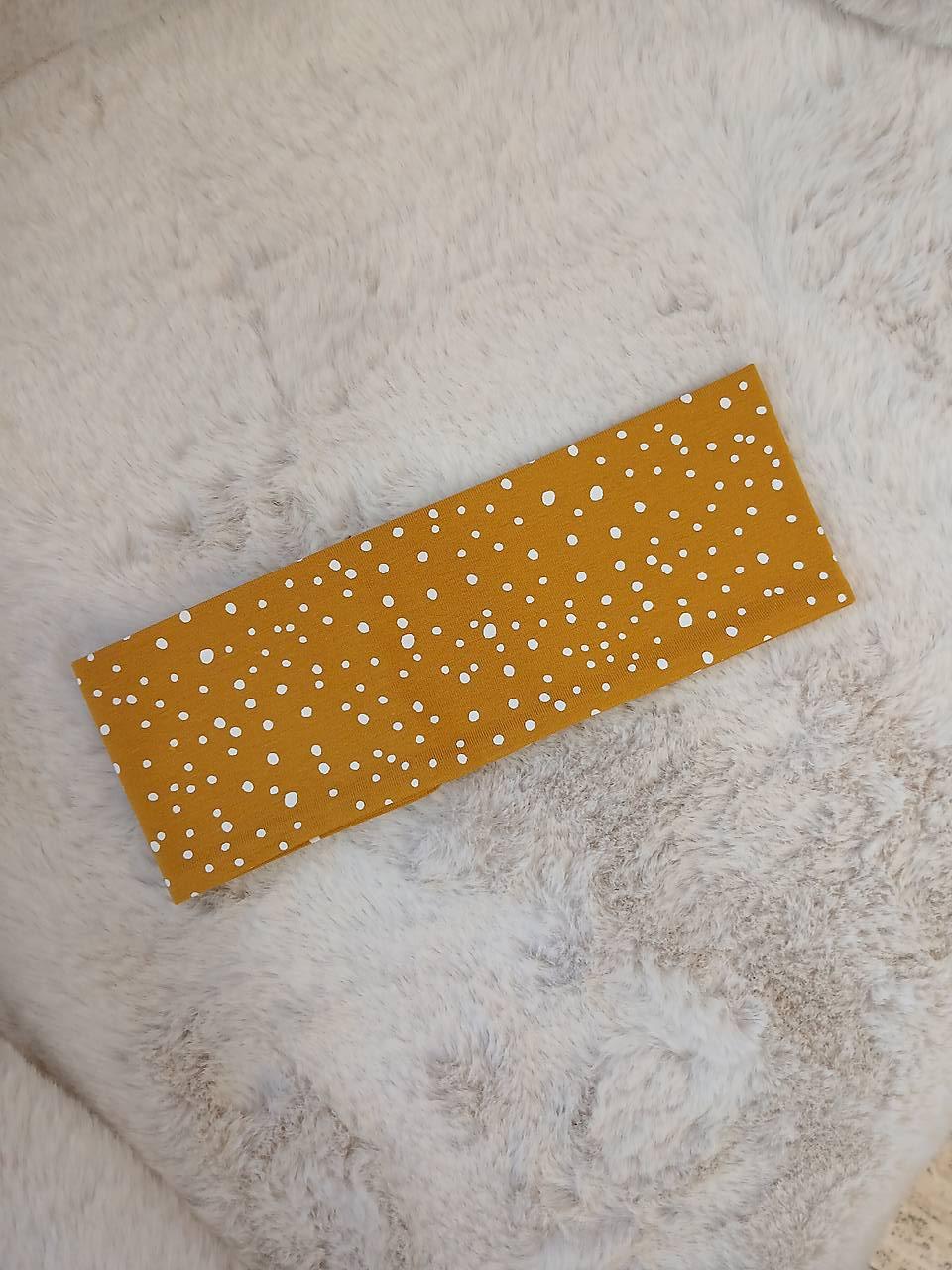 Čelenka veľkosť "S" (horčicová s bodkami)