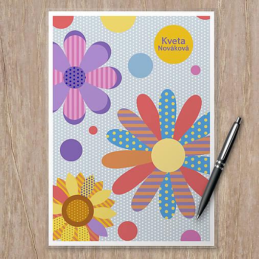 Hračky - Linajková podložka do zošita floral - 17425492_