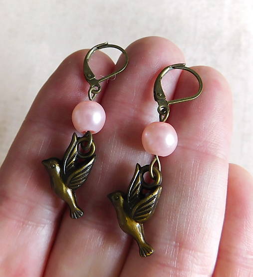 Náušnice - náušničky bronz vtáčiky - totálny výpredaj všetkého! - 17428843_