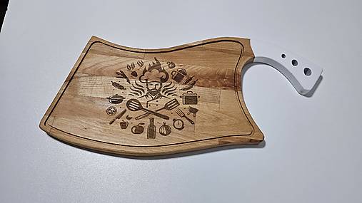 Príbory, varešky, pomôcky - **Výpredaj** Masivná drevená doska na krájanie- Sekáčik - 17431437_