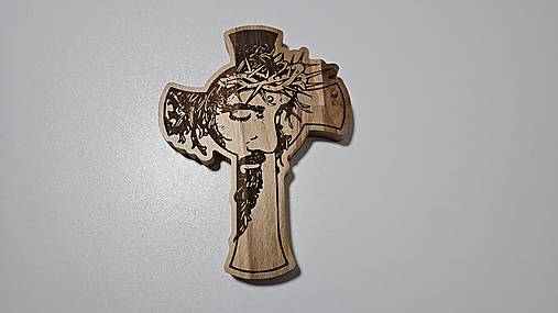 Dekorácie - Drevený kríž - Ježiš - 17431458_
