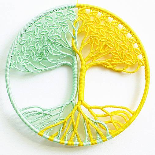 Dekorácie - Makramé dekorácia "Jar - Jeseň Strom" - 17429822_