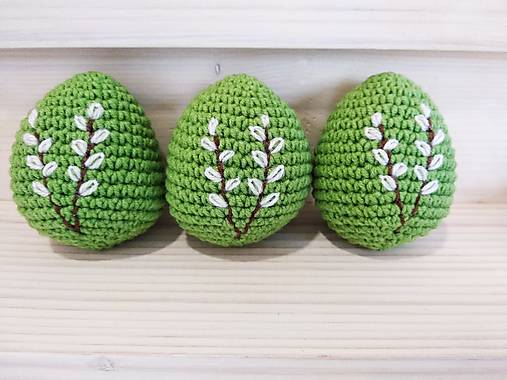 Dekorácie - Kraslice s výšivkou - balenie (nielen) pre kúpačov (vzor bahniatko zelené) - 17429336_