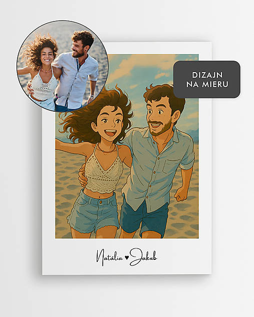 Grafika - Personalizovaný plagát s vašou animovanou fotografiou - GHIBLI, ANIME štýl - 17429800_