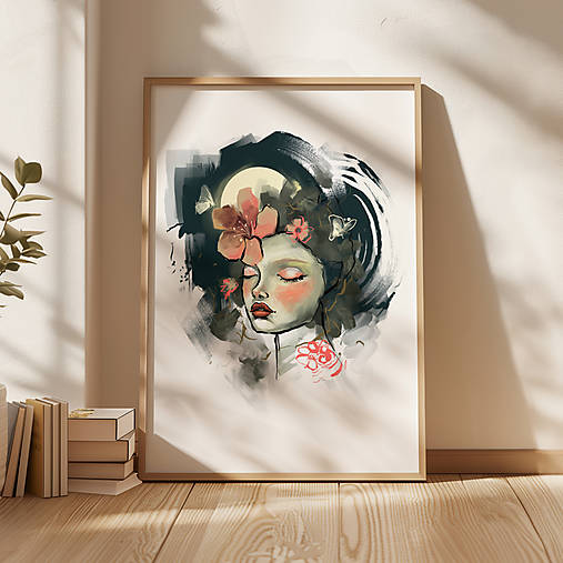 Obrazy - flowers lady - print - 17431236_