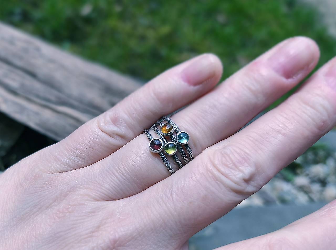 Strieborný Prsteň s Turmalínom