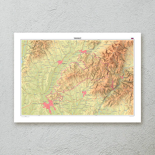 Grafika - Tribeč — dekoratívna topografická mapa - 17434291_