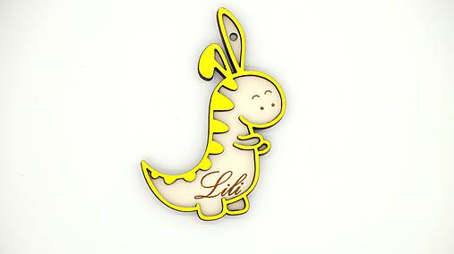 Dekorácie - Drevená veľkonočná ozdoba „Veľkonoční dinosauri“ (T-rex) - 17433666_