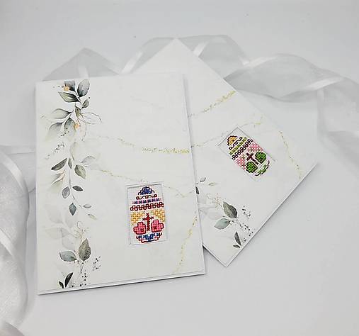 Papiernictvo - Vajíčko -  veľkonočný folk vyšívaný pozdrav - 17431967_