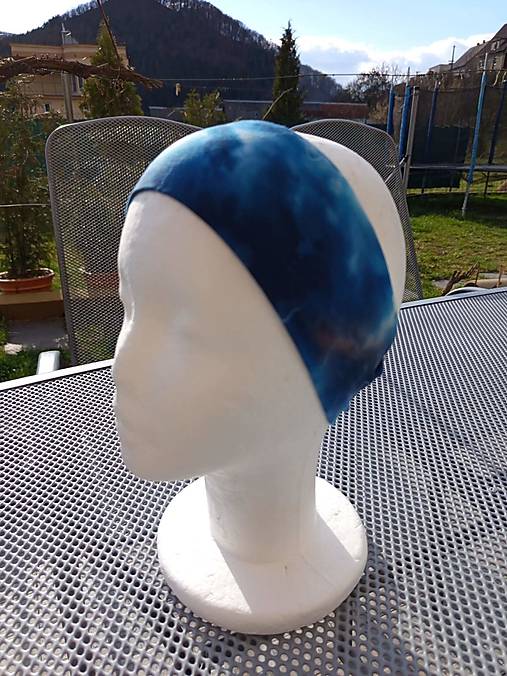 Čiapky, čelenky, klobúky - Čelenka Abstrakcia modré blesky 4 - 17435824_