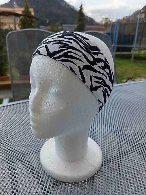 Čiapky, čelenky, klobúky - Čelenka Abstrakcia čiernobiela 5 - 17435828_