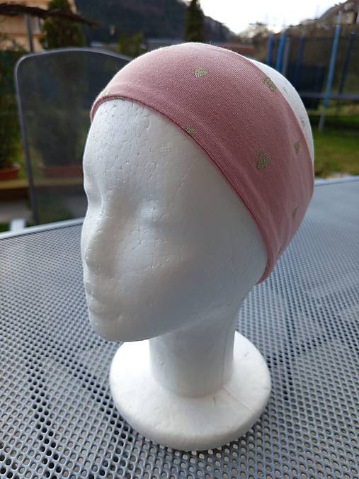 Čiapky, čelenky, klobúky - Čelenka Srdiečka zlaté - 17435841_