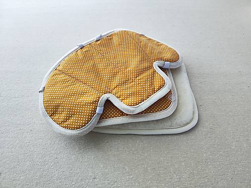 Detský textil - VLNIENKA Podložka do autosedačky Joie i-Plenti Signature 100% Merino Top Super wash Natural Bodka horčicová - 17435353_