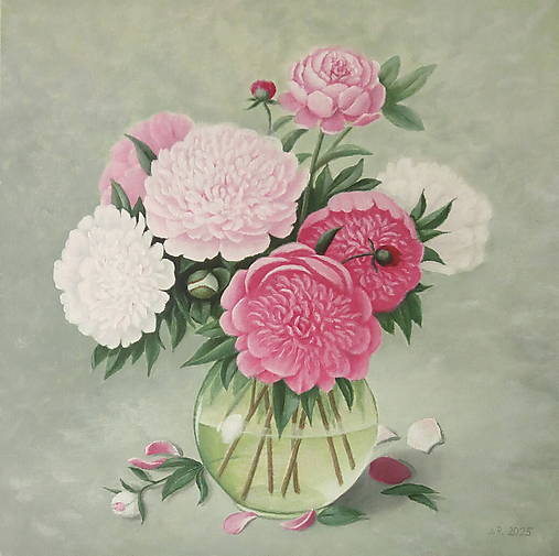 Obrazy - Kytica pivoniek - 17436194_
