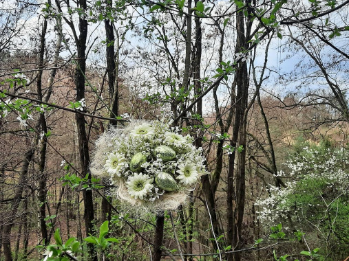 Dekorácie - Jarná kytica s konvalinkami - 17437553_