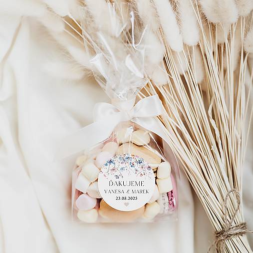 Úložné priestory & Organizácia - Etikety na fľaše, zákusky Blooms in blue - 17436660_