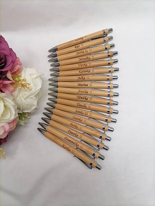 Nástroje - Bambusové pero s menom a ♥ - 17439545_