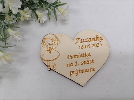 Polotovary - Magnetka  dievča na prvé sväté prijímanie - 17439926_