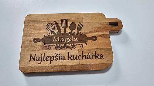 Príbory, varešky, pomôcky - Masivná drevená doska na krájanie- Najlepšia kucharka - 17441208_