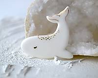 Brošne - Biela Veľryba - porcelánová brošňa - 17439012_