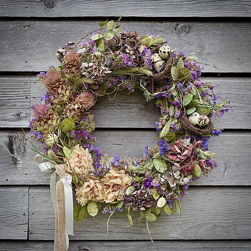 Dekorácie - Fialový veniec - 17440628_