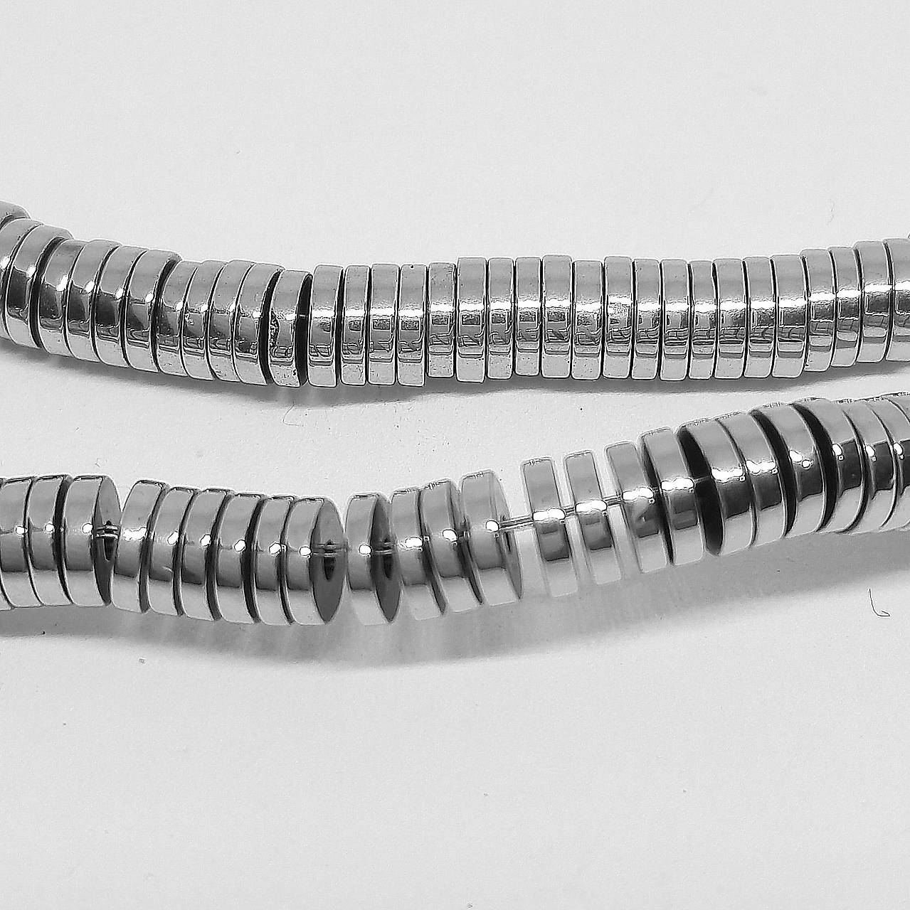 Medzikus hematit - 1ks (4x1,3mm-strieborná)