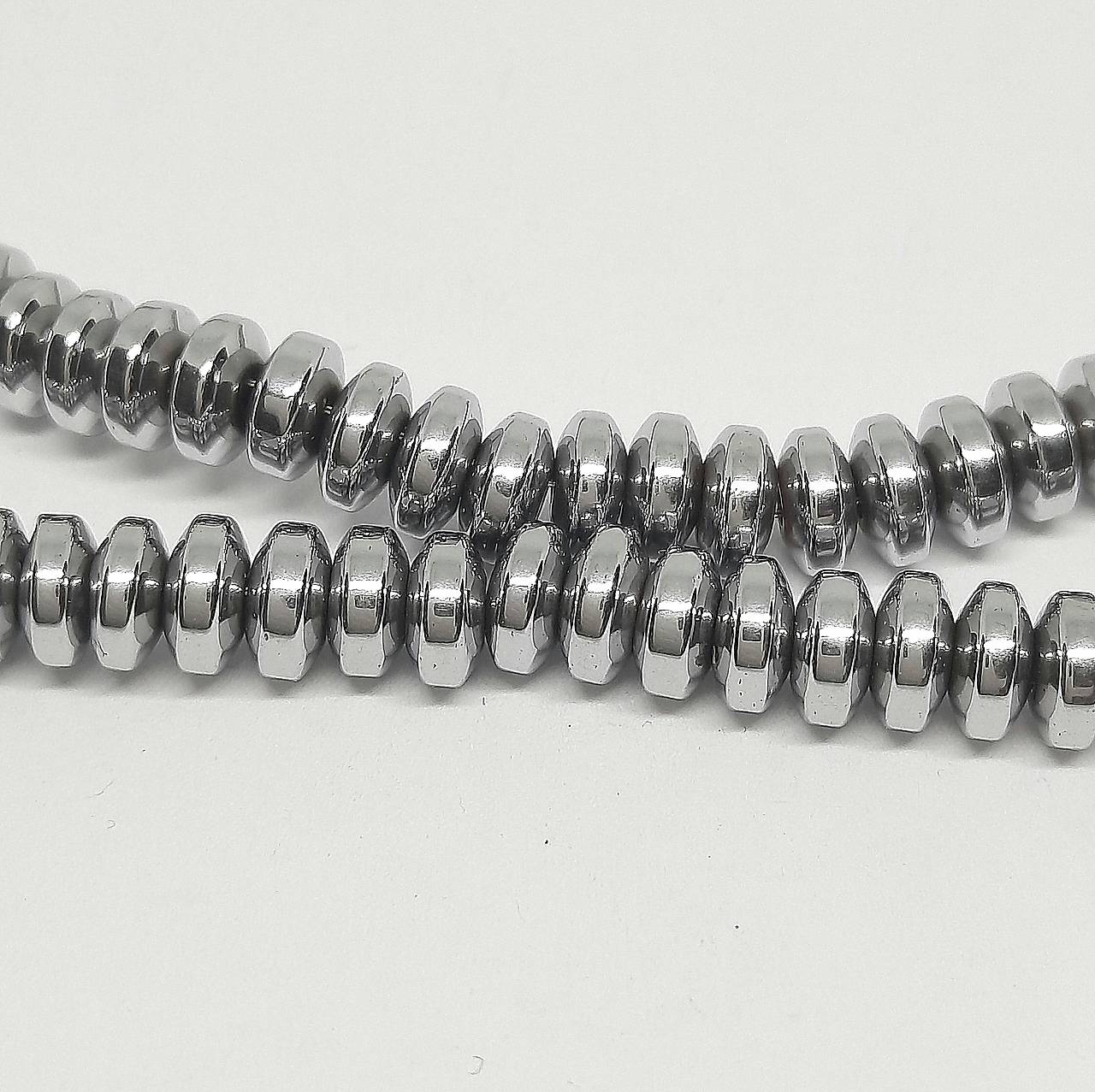 Medzikus hematit - 1ks (4x2mm-strieborná)