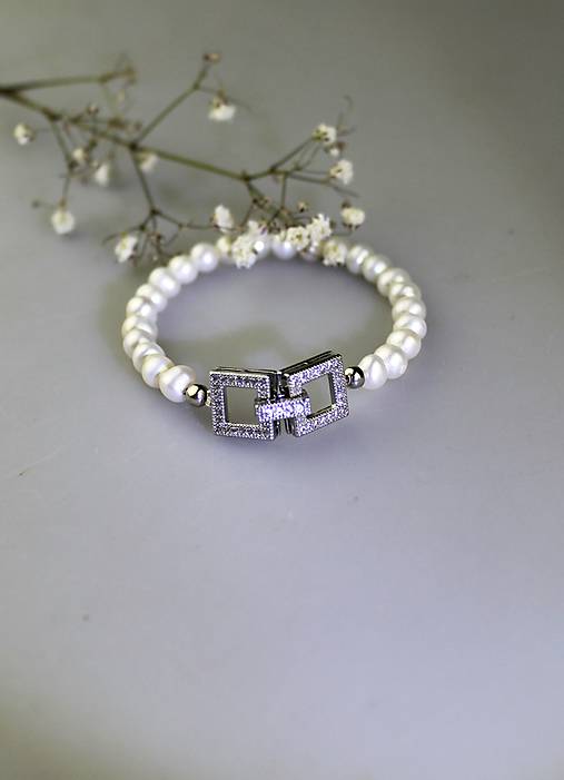 Náramky - perly náramok luxusný (pravá prírodná perla) - 17443211_