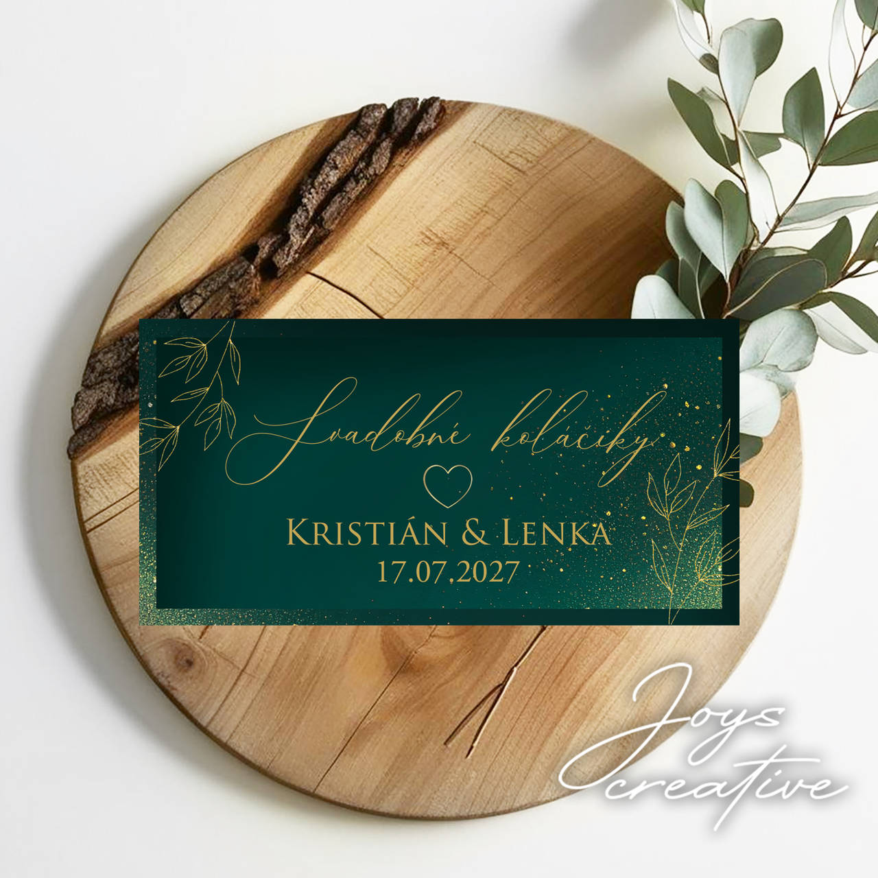 Nálepky na výslužky, svadobné koláčiky v luxusnom štýle A03