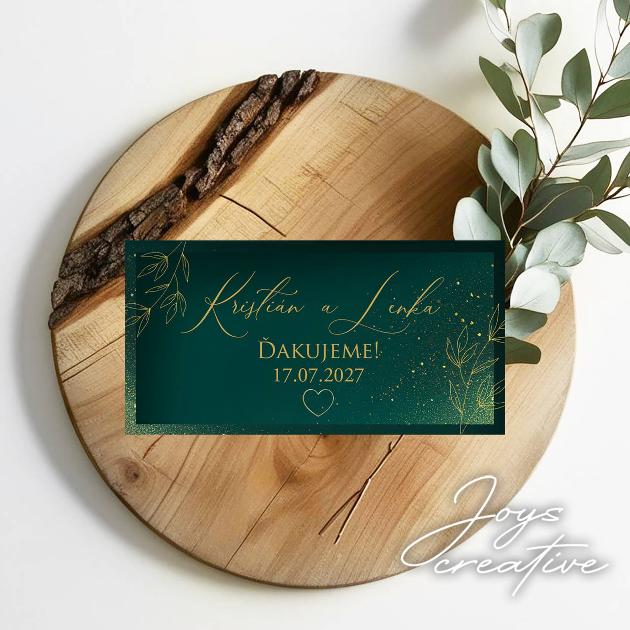 Nálepky na výslužky, svadobné výslužky v luxusnom štýle  A03