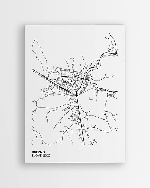 Obrazy - Mesto BREZNO - moderný minimalistický plagát - 17444295_