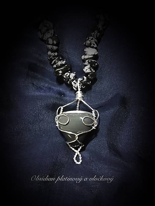Náhrdelníky - náhrdelník s obsidiánom - 17442958_