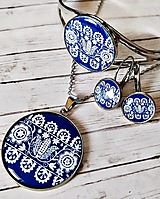 Sady šperkov - sada Folklórny ornament modrotlač, i jednotlivo - 17443354_
