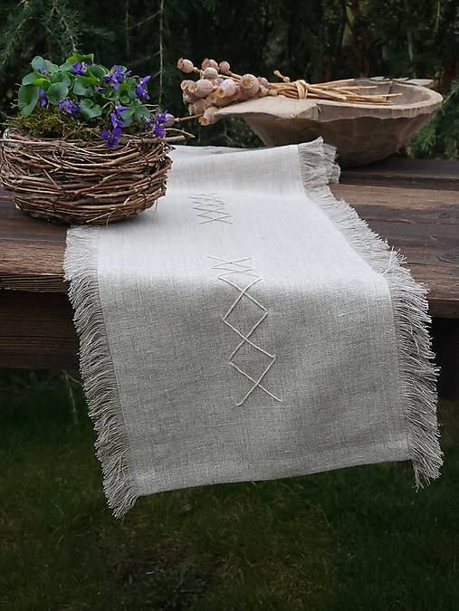 Úžitkový textil - Ľanová štóla Old Times - 17442059_