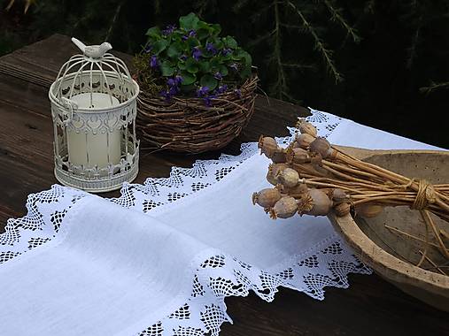 Úžitkový textil - Ľanová štóla Old Love - 17442644_