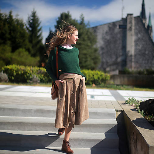 Svetre a kardigány - Svetr DOSA-LANG břečťan 100% ALPAKA - 17442923_