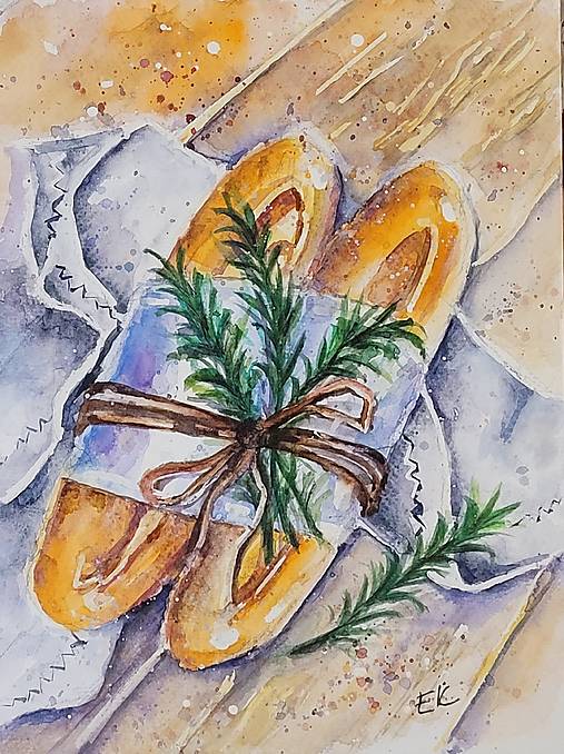 Obrazy - Chrumkavé raňajky (18 x 24 cm) - 17445344_