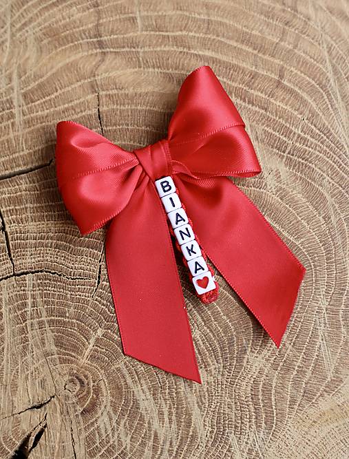 Detské doplnky - Mašlička proti urieknutiu s menom na kočík  - 17446045_