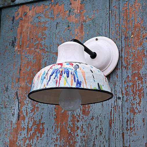 Svietidlá - Keramická nástěnná lampa malíře Bedřicha - 17447298_