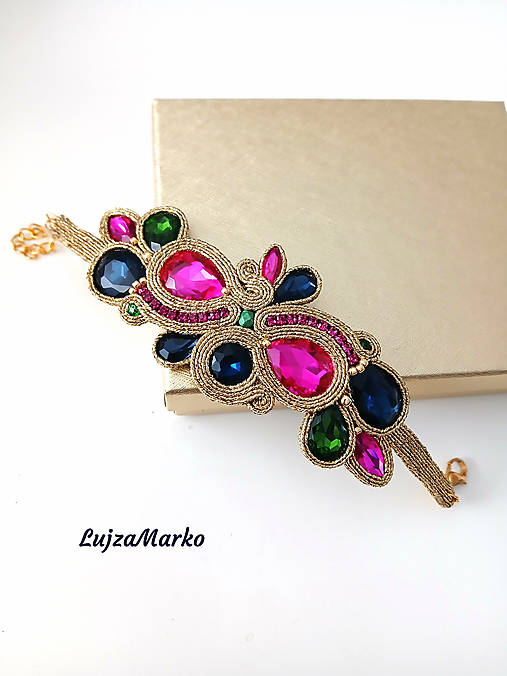 Náramky - Johana soutache náramok - 17446611_