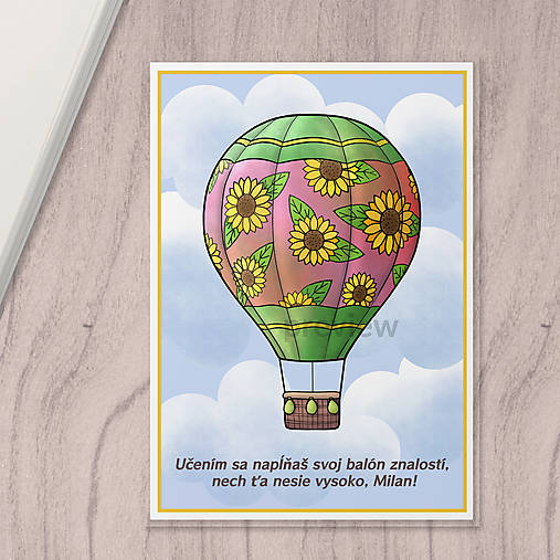 Hračky - Linajková podložka do zošita - balón floral with leaves - 17445214_