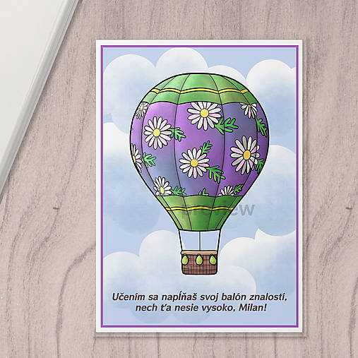 Hračky - Linajková podložka do zošita - balón floral with leaves - 17445225_