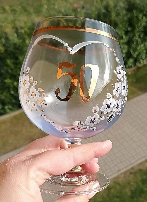 Nádoby - Výročný pohár k 50-tke modrý - 17450546_