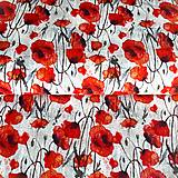 Textil - maky na sivej, 100 % predzrážaná bavlna EÚ, šírka 140 cm - 17448342_