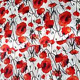 Textil - maky na sivej, 100 % predzrážaná bavlna EÚ, šírka 140 cm - 17448344_