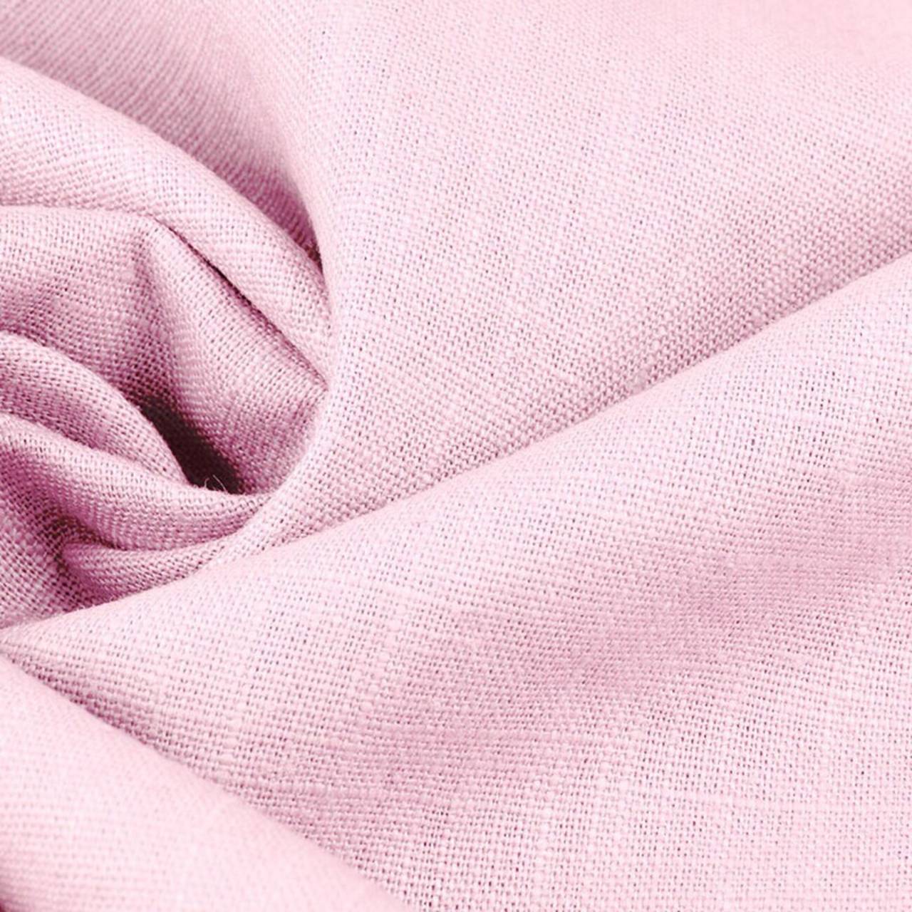 (34) 100 % predpraný mäkčený ľan cukríková ružová, šírka 135 cm