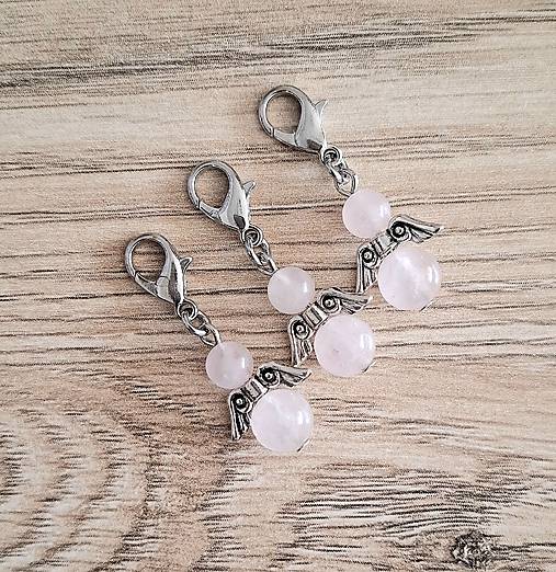 Kľúčenky - Minerálový minianjelik (Ruženín) - 17450444_