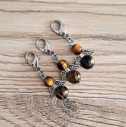 Kľúčenky - Minerálový minianjelik (Tigrie Oko) - 17450448_